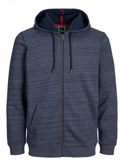 Jack & Jones JCOBERG SWEAT ZIP Hoodie Navy - Džemperi un džemperi ar kapuci - Džemperi - 2XL-14XL