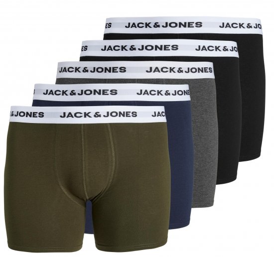 Jack & Jones BASIC White WB Trunks 5-Pack Green - Apakšveļa un peldšorti - Apakšveļa - 2XL-8XL