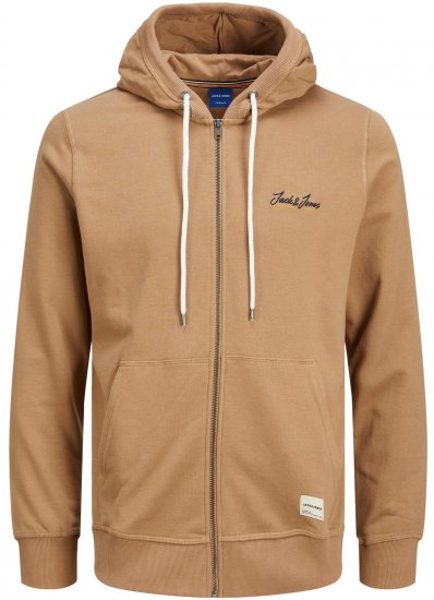 Jack & Jones JORPAUL TONS ZIP Hoodie Brown - Džemperi un džemperi ar kapuci - Džemperi - 2XL-14XL