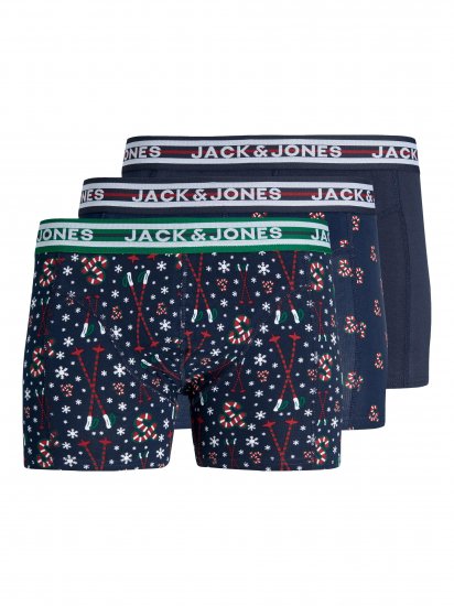 Jack & Jones JACXMAS CANDY TRUNKS 3 PACK Navy Blazer - Apakšveļa un peldšorti - Apakšveļa - 2XL-8XL