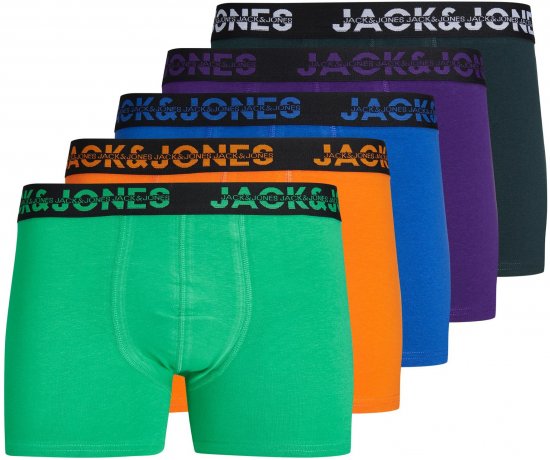 Jack & Jones JACDALLAS LOGO TRUNKS 5 PACK Holly Green - Apakšveļa un peldšorti - Apakšveļa - 2XL-8XL