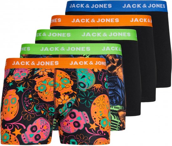 Jack & Jones JACPOP SKULLS TRUNKS 5 PACK Black - Apakšveļa un peldšorti - Apakšveļa - 2XL-8XL