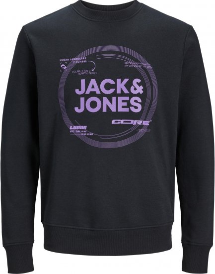 Jack & Jones JCOPILOU SWEAT CREW NECK Black - Džemperi un džemperi ar kapuci - Džemperi - 2XL-14XL