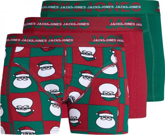 Jack & Jones JACSQUARE SANTA TRUNKS 3 PACK Aventurine - Apakšveļa un peldšorti - Apakšveļa - 2XL-8XL