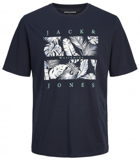 Jack & Jones JJFLOOR T-Shirt Navy Blazer - T-krekli - T-krekli - 2XL-14XL