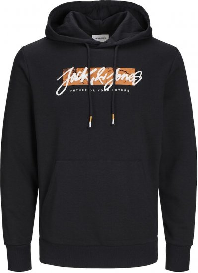Jack & Jones Tiley Hoodie Black - Džemperi un džemperi ar kapuci - Džemperi - 2XL-14XL