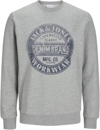 Jack & Jones JJJEANS Sweatshirt Light Grey - Džemperi un džemperi ar kapuci - Džemperi - 2XL-14XL