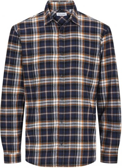 Jack & Jones JOSHUA LS Flannel Shirt Orange - Krekli - Krekli - 2XL-8XL
