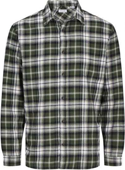 Jack & Jones JOSHUA LS Flannel Shirt Kombu Green - Krekli - Krekli - 2XL-8XL