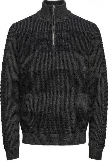 Jack & Jones HUGO Knitted Sweater with Half Zipper Black - Džemperi un džemperi ar kapuci - Džemperi - 2XL-14XL