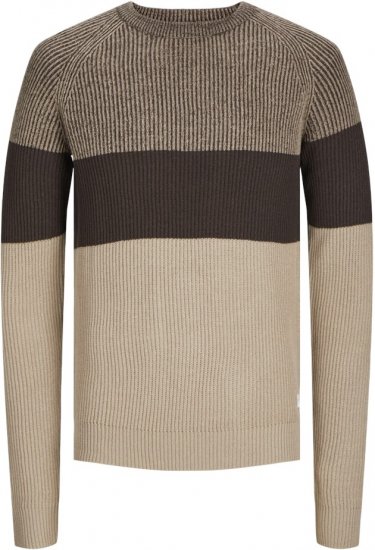 Jack & Jones PANNEL Knitted Sweater Brown - Džemperi un džemperi ar kapuci - Džemperi - 2XL-14XL