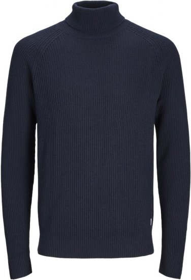 Jack & Jones PANNEL Turtleneck Knitted Sweater Navy Blazer - Džemperi un džemperi ar kapuci - Džemperi - 2XL-14XL