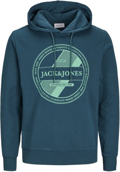 Jack & Jones RIO Hoodie Deep Teal - Džemperi un džemperi ar kapuci - Džemperi - 2XL-14XL