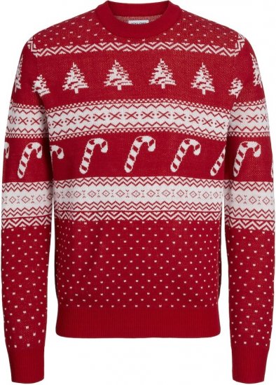 Jack & Jones GABRIEL XMAS Knitted Sweater Red - Džemperi un džemperi ar kapuci - Džemperi - 2XL-14XL