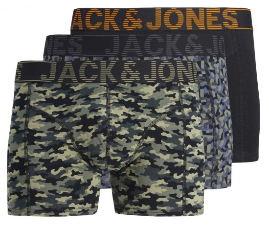 Jack & Jones JACDANNY Trunks 3-Pack Camo/Black - Apakšveļa un peldšorti - Apakšveļa - 2XL-8XL