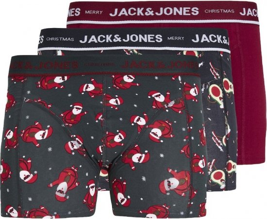 Jack & Jones MERRY X-MAS Trunks 3-Pack Dark Navy - Apakšveļa un peldšorti - Apakšveļa - 2XL-8XL