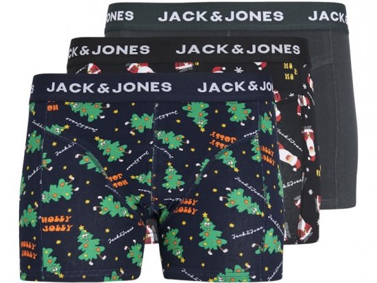 Jack & Jones HOLLY JOLLY Trunks 3-Pack Black - Apakšveļa un peldšorti - Apakšveļa - 2XL-8XL