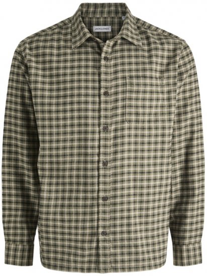 Jack & Jones Mini Check Long Sleeve Shirt Dusty Olive - Krekli - Krekli - 2XL-8XL