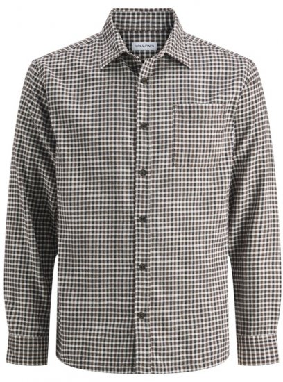 Jack & Jones Mini Check Long Sleeve Shirt Navy Blazer - Krekli - Krekli - 2XL-8XL