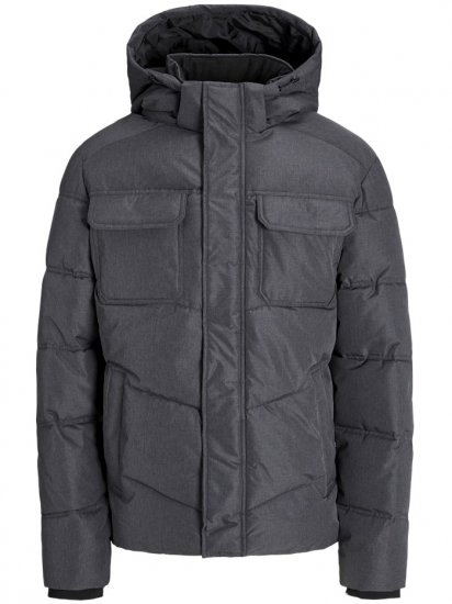 Jack & Jones Morgan Puffer Jacket Dark Grey Melange - Jakas & Lietus apģērbs - Jakas - 2XL-12XL