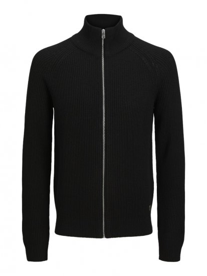 Jack & Jones Pannel Zip Knit Cardigan Black - Džemperi un džemperi ar kapuci - Džemperi - 2XL-14XL