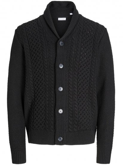 Jack & Jones Paul Shawl Knit Cardigan Black - Džemperi un džemperi ar kapuci - Džemperi - 2XL-14XL