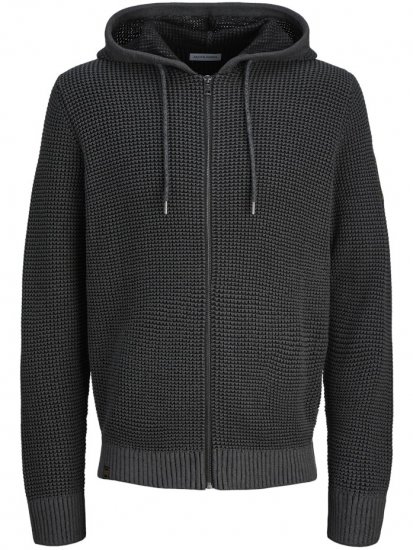 Jack & Jones Zip Knit Hoodie Black - Džemperi un džemperi ar kapuci - Džemperi - 2XL-14XL