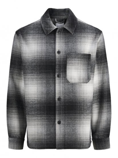 Jack & Jones Zac Long Sleeve Heavy Brush Overshirt Black - Krekli - Krekli - 2XL-8XL