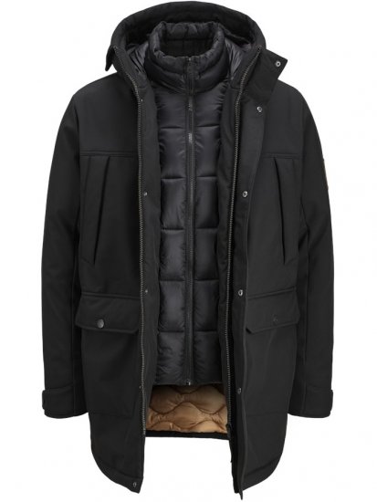 Jack & Jones Finn Softshell Parka Black - Jakas & Lietus apģērbs - Jakas - 2XL-12XL