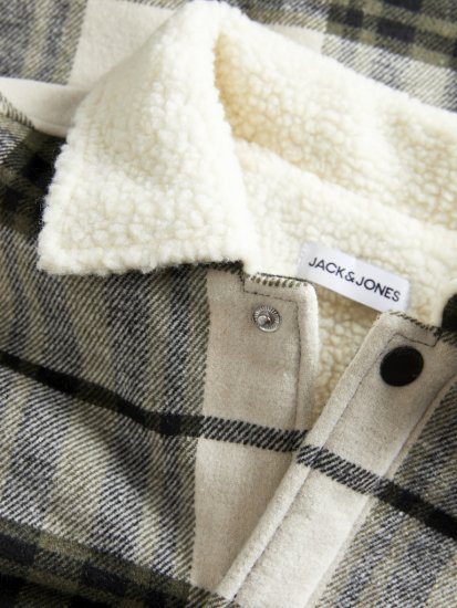 Jack & Jones Zac Teddy Long Sleeve Overshirt Jacket Dusty Olive - Jakas & Lietus apģērbs - Jakas - 2XL-12XL