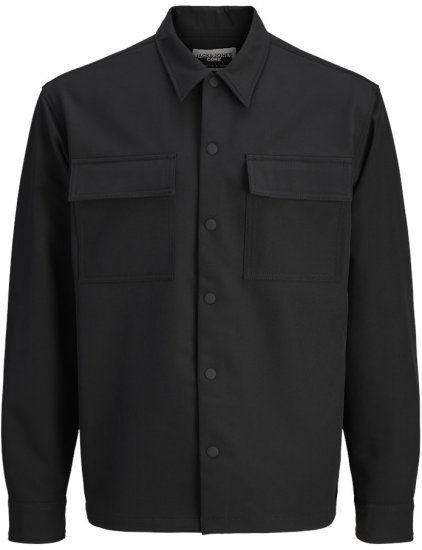 Jack & Jones Point Commute Travel Long Sleeve Shirt Black - Krekli - Krekli - 2XL-8XL