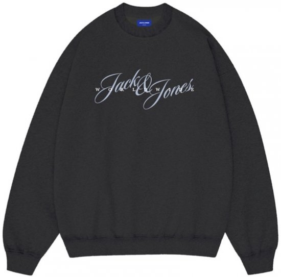 Jack & Jones Wood Crew Neck Sweatshirt Black - Džemperi un džemperi ar kapuci - Džemperi - 2XL-14XL
