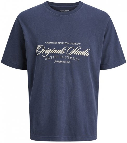 Jack & Jones Wood Wash Crew Neck T-Shirt Ocean Cavern - T-krekli - T-krekli - 2XL-14XL