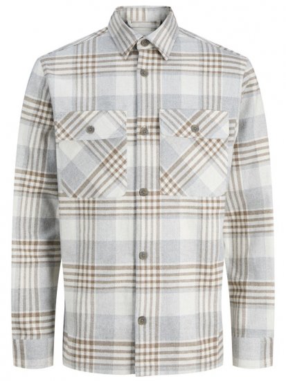 Jack & Jones Rayle Melange Check Long Sleeve Overshirt Brown - Krekli - Krekli - 2XL-8XL