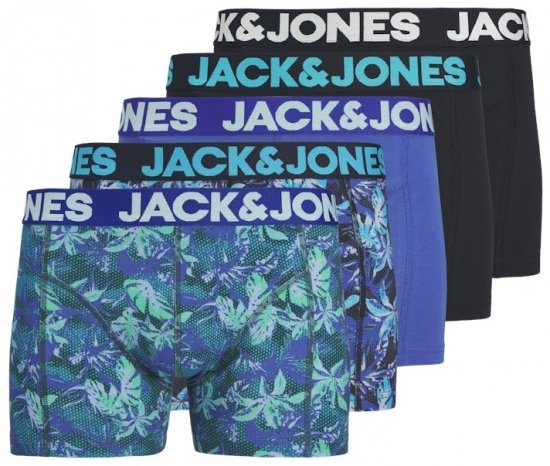  Jack & Jones Tropical Flowers Trunks 5-Pack Blue - Apakšveļa un peldšorti - Apakšveļa - 2XL-8XL