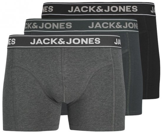 Jack & Jones Black Friday Trunks 3-Pack Grey Black - Apakšveļa un peldšorti - Apakšveļa - 2XL-8XL