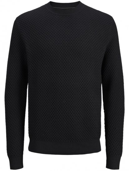Jack & Jones Barkley Crew Neck Knitted Sweater Black - Džemperi un džemperi ar kapuci - Džemperi - 2XL-14XL