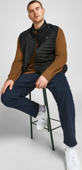 Jack & Jones MULTI BODYWARMER With COLLAR Black - Jakas & Lietus apģērbs - Jakas - 2XL-12XL