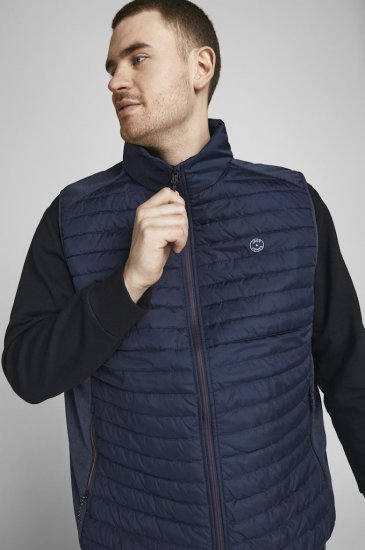 Jack & Jones MULTI BODYWARMER With COLLAR Navy Blazer - Jakas & Lietus apģērbs - Jakas - 2XL-12XL