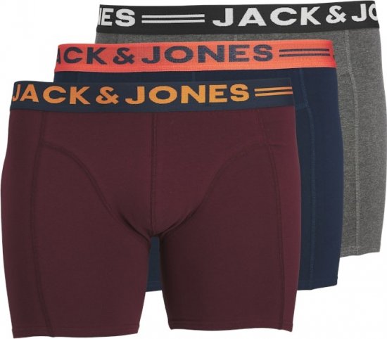 Jack & Jones LICHFIELD Trunks 3-Pack Burgundy - Apakšveļa un peldšorti - Apakšveļa - 2XL-8XL