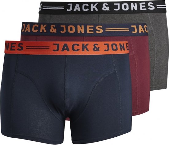 Jack & Jones LICHFIELD Trunks 3-Pack Burgundy - Apakšveļa un peldšorti - Apakšveļa - 2XL-8XL