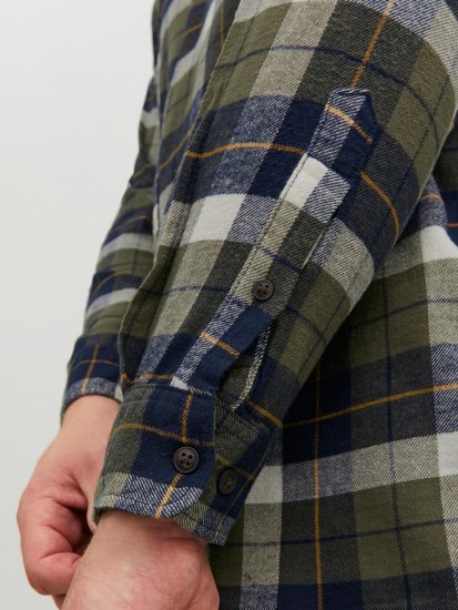 Jack & Jones JOROWEN CHECK COMFORT Shirt Olive - Krekli - Krekli - 2XL-8XL