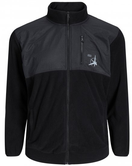 Jack & Jones JCOFILO POLARFLEECE with Zipper Black - Džemperi un džemperi ar kapuci - Džemperi - 2XL-14XL