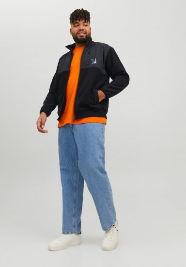 Jack & Jones JCOFILO POLARFLEECE with Zipper Black - Džemperi un džemperi ar kapuci - Džemperi - 2XL-14XL