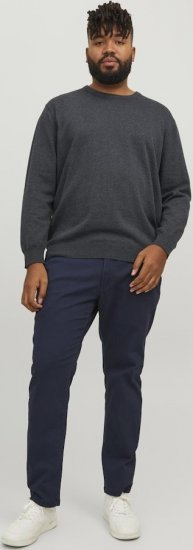 Jack & Jones BASIC Knitted Sweater Dark Grey Melange - Džemperi un džemperi ar kapuci - Džemperi - 2XL-14XL