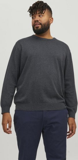Jack & Jones BASIC Knitted Sweater Dark Grey Melange - Džemperi un džemperi ar kapuci - Džemperi - 2XL-14XL