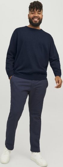 Jack & Jones BASIC Knitted Sweater Navy Blazer - Džemperi un džemperi ar kapuci - Džemperi - 2XL-14XL