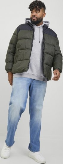 Jack & Jones BRADLEY Hoodie Light Grey Melange - Džemperi un džemperi ar kapuci - Džemperi - 2XL-14XL