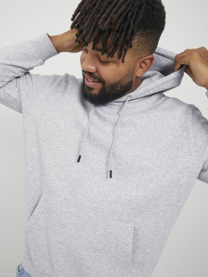 Jack & Jones BRADLEY Hoodie Light Grey Melange - Džemperi un džemperi ar kapuci - Džemperi - 2XL-14XL