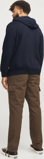 Jack & Jones CORP LOGO PLAY 5 Print Hoodie Navy Blazer - Džemperi un džemperi ar kapuci - Džemperi - 2XL-14XL